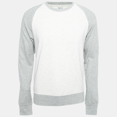 Pre-owned Polo Ralph Lauren Light Grey Cotton Crew Neck Long Sleeve T-shirt M