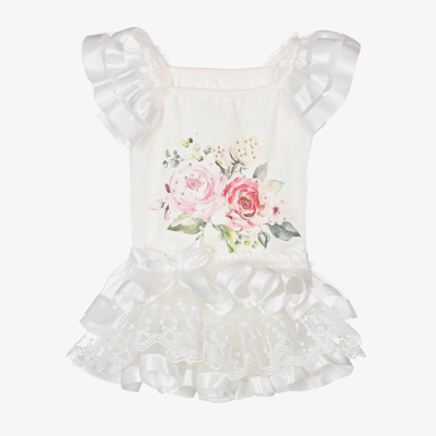 Shop Beau Kid Baby Girls Ivory Roses Cotton Skirt Set