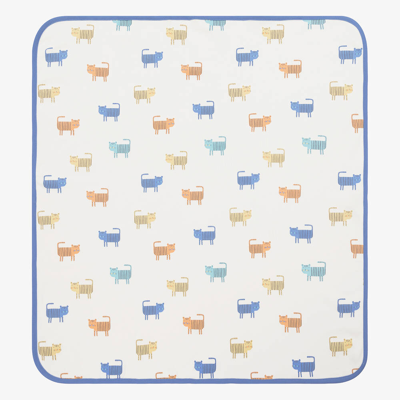Shop Kissy Love Ivory & Blue Little Tigers Blanket (73cm)