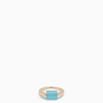 Shop Alíta Aliita Deco Cylinder Ring With Agate In Metal