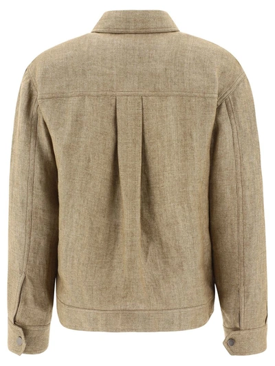 Shop Brunello Cucinelli "precious D-ring" Jacket In Beige