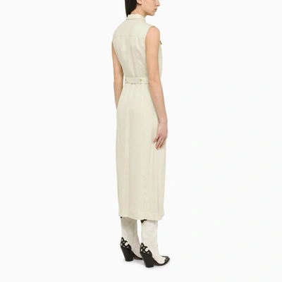 Shop Calvin Klein Midi Ivory Chemisier Dress In White