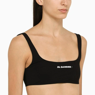Shop Jil Sander Bikini Top With Logo In Black