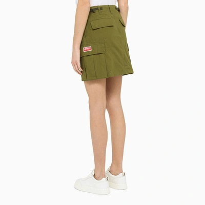 Shop Kenzo Cargo Miniskirt In Green