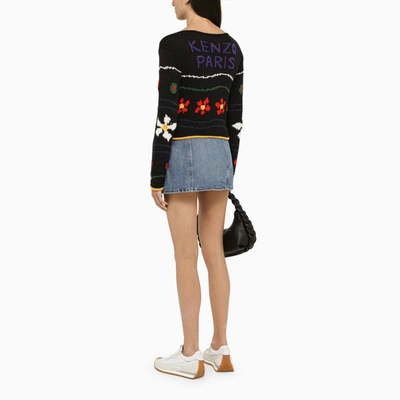 Shop Kenzo Crew-neck Sweater With Inlay In Black
