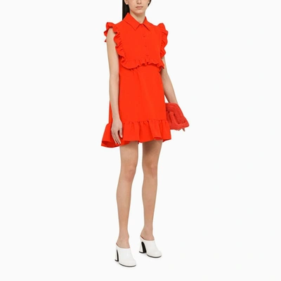Shop Sportmax Dress With Ruffles In Red