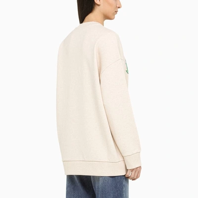 Shop Stella Mccartney Sweatshirt With Embroidery In Beige