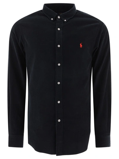 Shop Polo Ralph Lauren "pony" Corduroy Shirt In Black