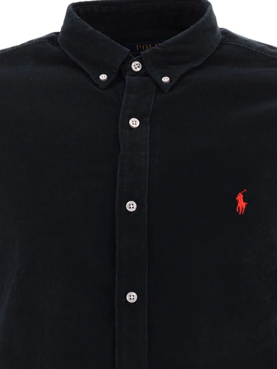 Shop Polo Ralph Lauren "pony" Corduroy Shirt In Black