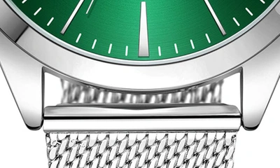 Kenneth Cole Three Hand Quartz Mesh Strap Watch, 44mm In Silver