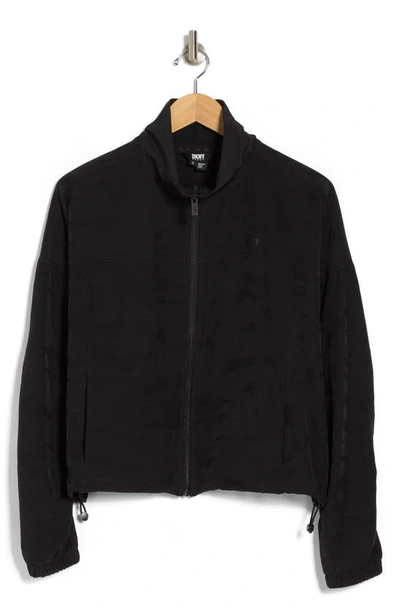 Shop Dkny Camo Print Full Zip Jacket In Black