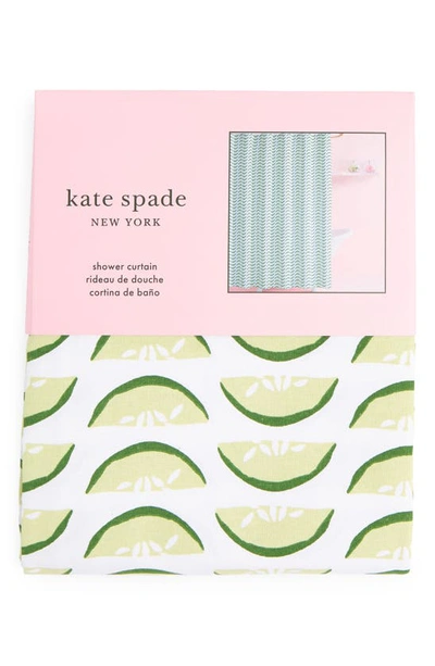 Shop Kate Spade Cucumber Shower Curtain In Green