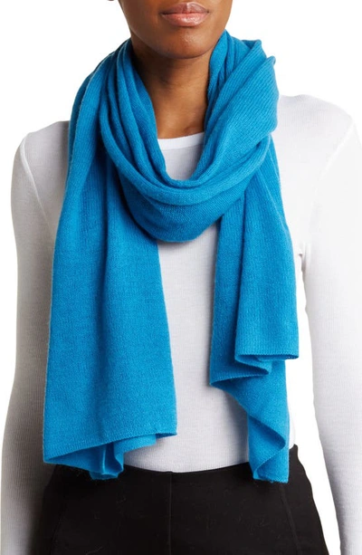 Shop La Fiorentina Cashmere & Wool Blend Wrap In Blue