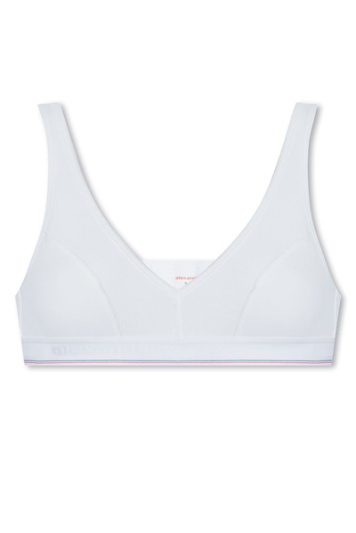 Shop Alexander Wang Ribbed Jersey Bralette In White