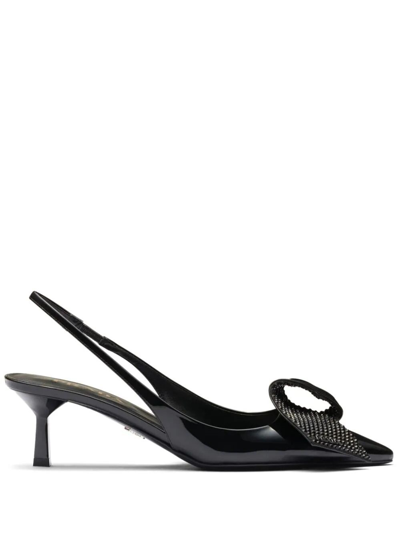 Shop Prada Slingback Pumps In Black