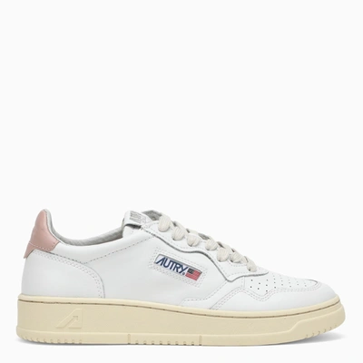 Shop Autry White/pink Leather Medalist Sneakers