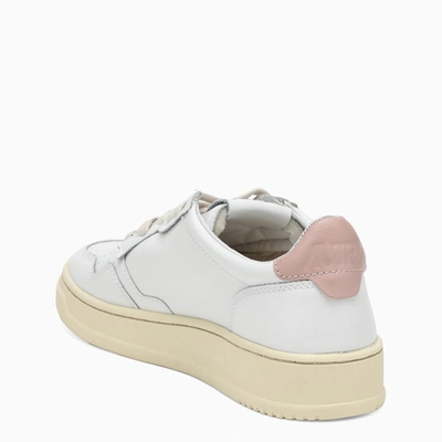 Shop Autry White/pink Leather Medalist Sneakers