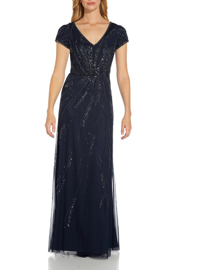Shop Adrianna Papell Womens Blouson Maxi Evening Dress In Multi