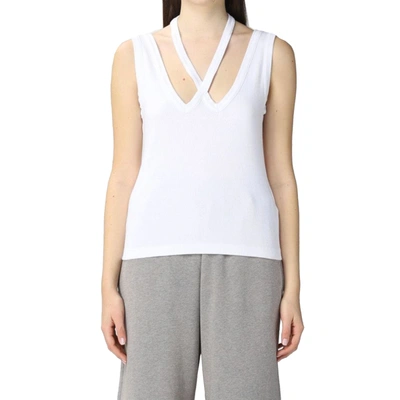 Shop Mm6 Maison Margiela Mm6 Ribbed Cotton Top