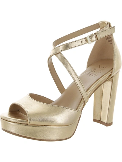 Shop Naturalizer Melody Womens Block Heel Ankle Strap Platform Sandals In Gold