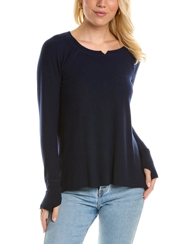 Shop Michael Stars Notched High-low T-shirt In Blue