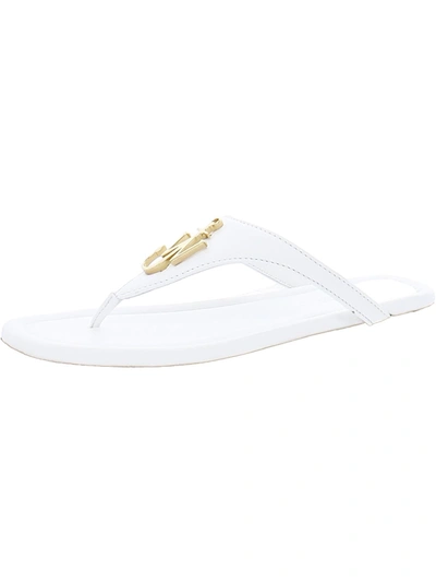 Shop Jw Anderson Womens Leather Embellished Slide Sandals In White
