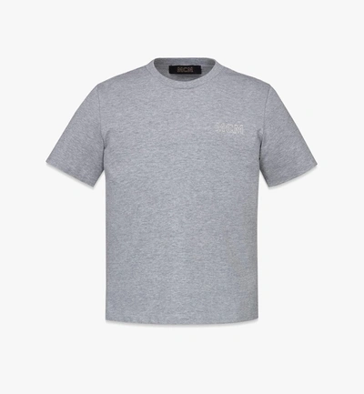 Shop Mcm Unisex  Essentials Logo T-shirt In Organic Cotton In Grey