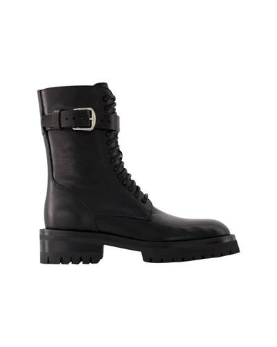 Shop Ann Demeulemeester Cisse Combat Boots -  - Leather - Black