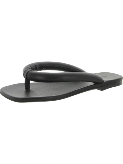 Shop Staud Rio Womens Leather Slip-on Slide Sandals In Black