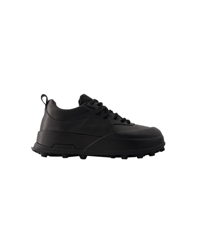 Shop Jil Sander Sneakers  - Leather - Black