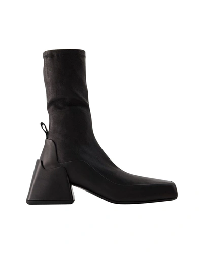 Shop Jil Sander Ankle Boots  - Leather - Black