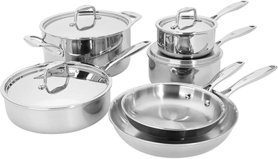 Shop Henckels Clad Impulse 10-pc 3-ply Stainless Steel Pots And Pans Set, Dutch Oven With Lid, Stay-cool