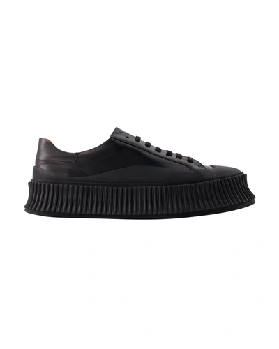 Shop Jil Sander Sneakers -  - Leather - Black