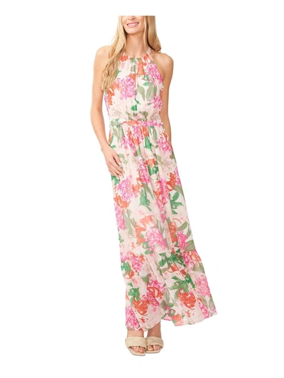 Shop Cece Womens Georgette Floral Print Maxi Dress In White