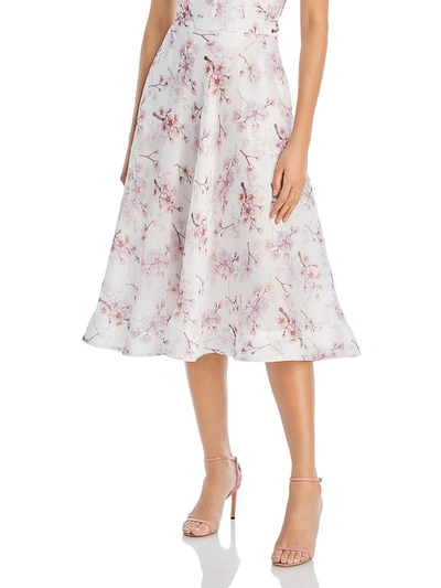 Shop Bardot Gracious Womens Floral Dressy Midi Skirt In Pink