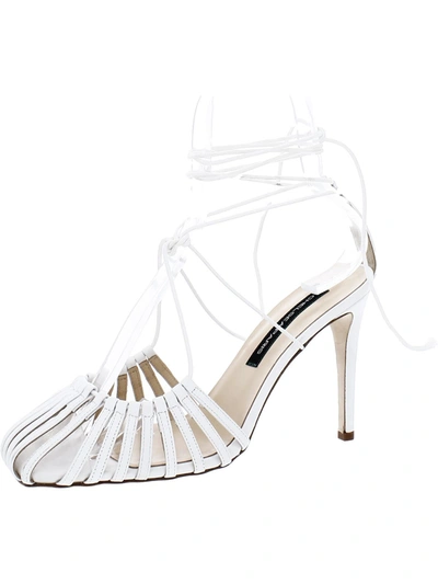 Shop Chelsea Paris Finn Womens Leather Strappy Heels In White