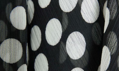 Shop River Island Polka Dot Corsage Detail Halter Neck Chiffon Blouse In Black