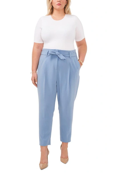 Vince Camuto Womens High Rise Pleated Paperbag Pants In Blue Shadow