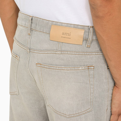 Shop Ami Alexandre Mattiussi Ami Paris Light Grey Regular Denim Jeans Men In Gray