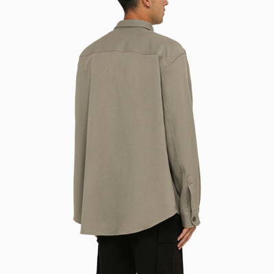 Shop Ami Alexandre Mattiussi Ami Paris Shirt With Pockets In Taupe Grey Wool Men In Gray