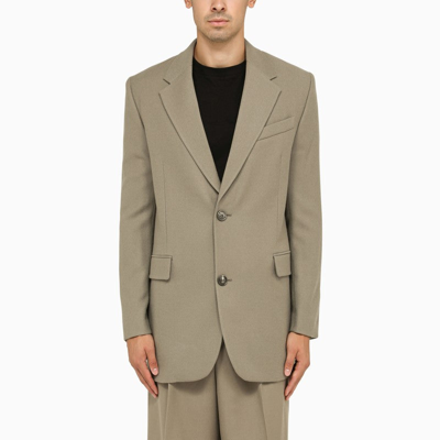 Shop Ami Alexandre Mattiussi Ami Paris Wide Taupe Single-breasted Jacket Men In Cream