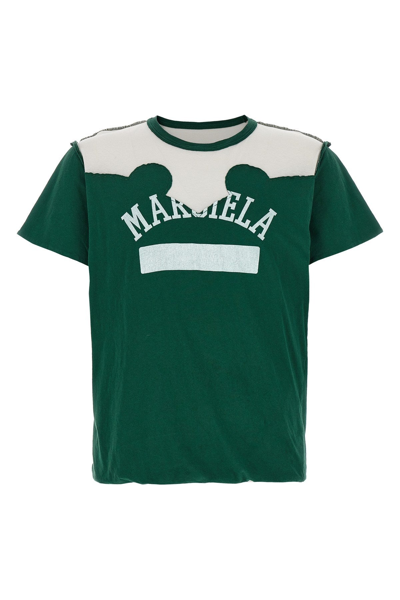 Shop Maison Margiela Men 'western Patchwork' T-shirt In Green