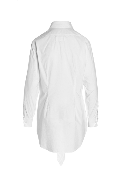Shop Maison Margiela Women Logo Embroidery Shirt In White