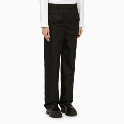 Shop Prada Black Cargo Trousers In Re-nylon Women In Brown