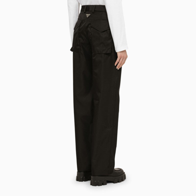 Shop Prada Black Cargo Trousers In Re-nylon Women In Brown