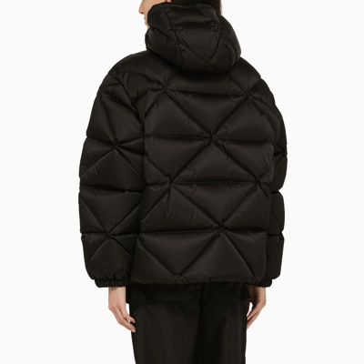Shop Prada Black Re-nylon Over Down Jacket With Logo Women In Brown