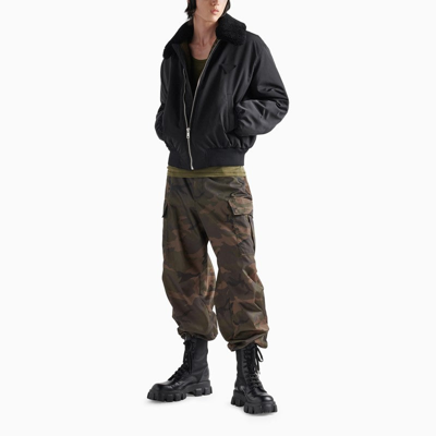 Shop Prada Camouflage Cargo Trousers In Re-nylon Men In Green