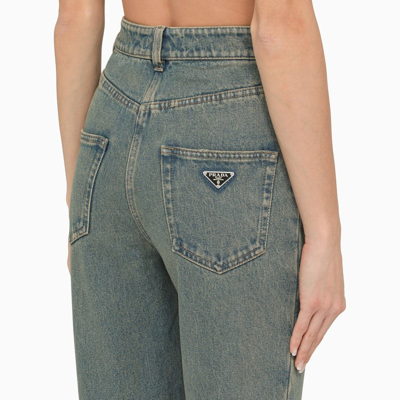 Shop Prada Blue Regular Denim Jeans Women