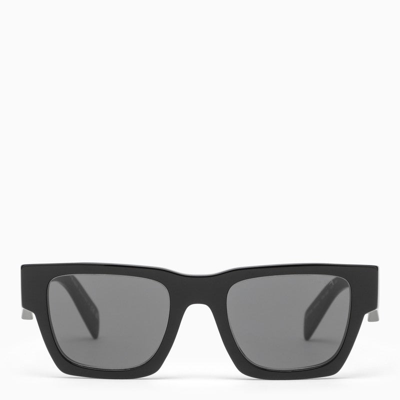 Shop Prada Symbole Sunglasses With Slate Acetate Lenses Men In Black