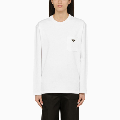 Shop Prada White Cotton T-shirt Women